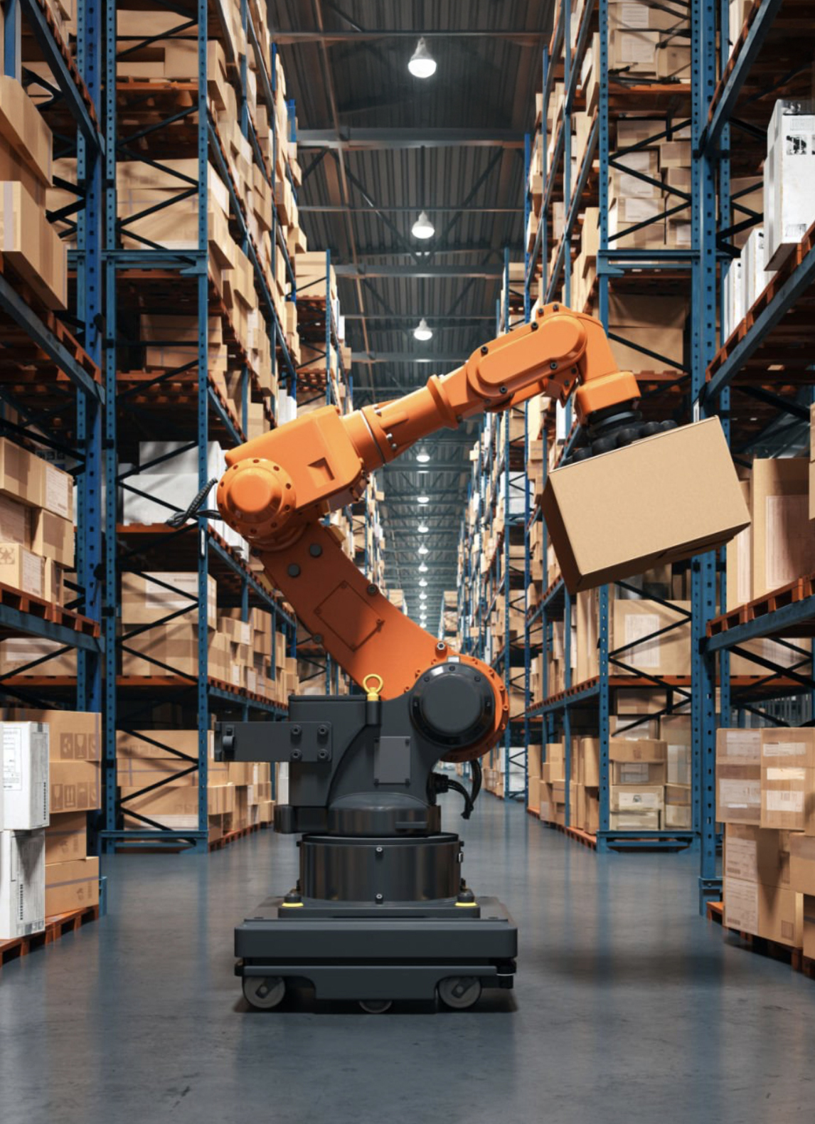Warehouse robotics moving packages