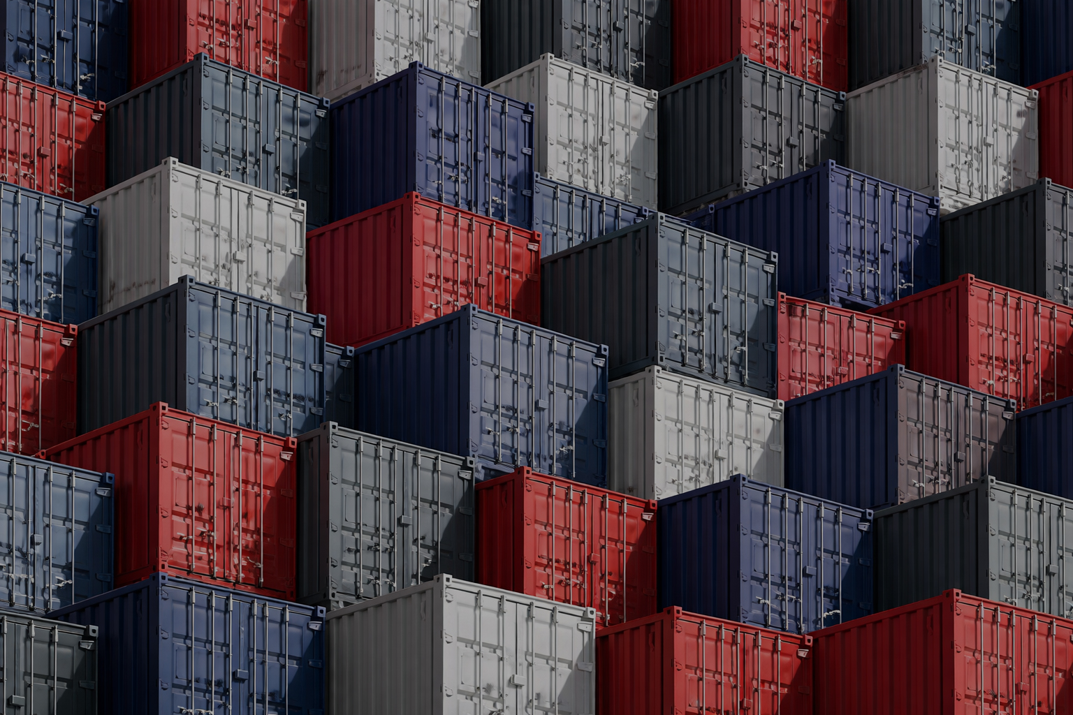 Shipping containers at rail yard